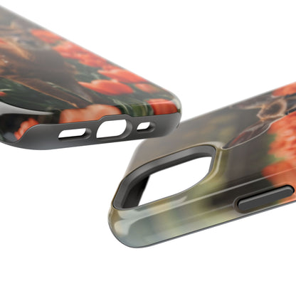 Fawn Among Tulips MagSafe iPhone Case