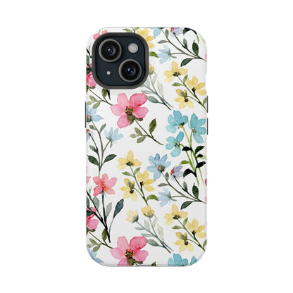 Watercolor Floral Bliss – MagSafe Case with Pastel Flower Design