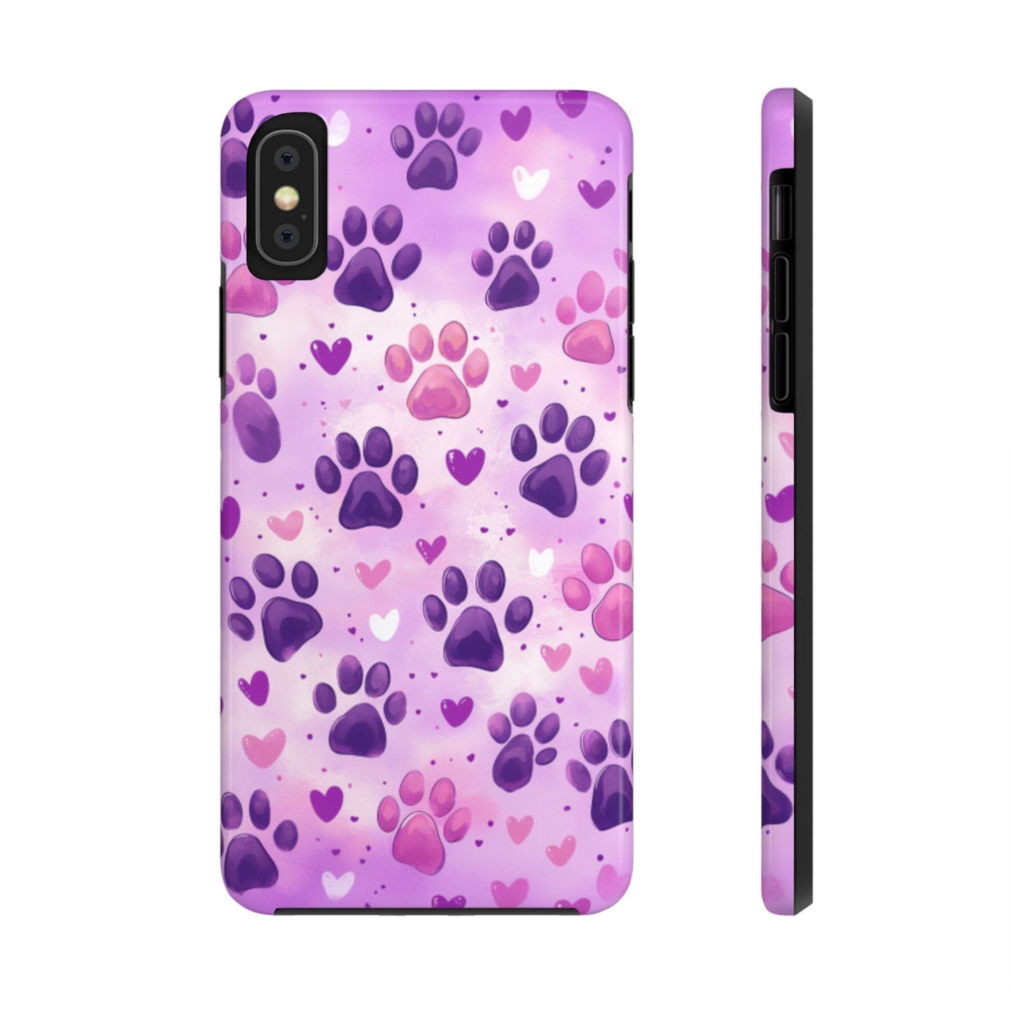 Purple Paw Print iPhone Case - Cute Pet-Themed Protective Cover