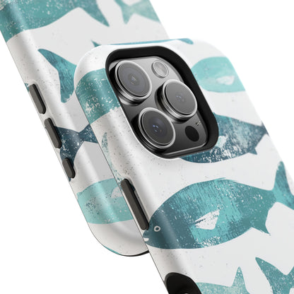 Vintage Blue Fish Print - MagSafe iPhone Series Case