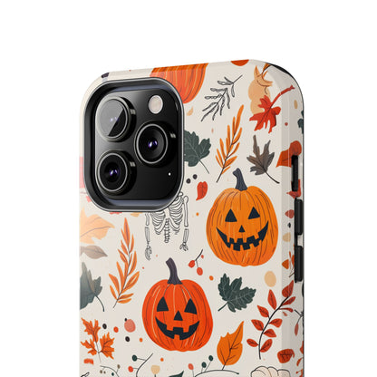 Halloween Pumpkin & Skeleton iPhone Case – Spooky Autumn Design