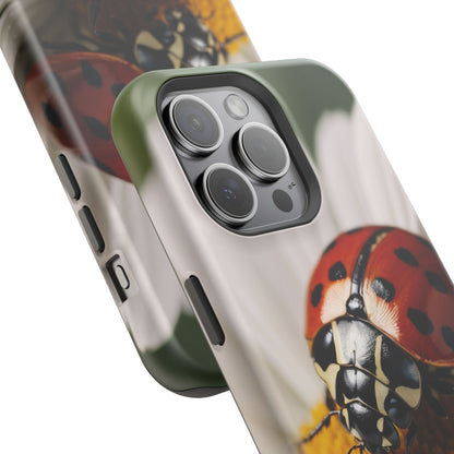 MagSafe iPhone Case: Ladybug on White Daisy