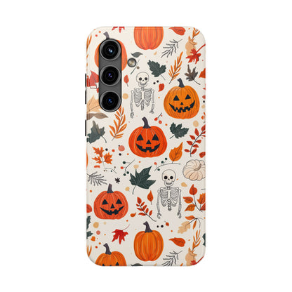 Halloween Pumpkin & Skeleton Samsung GalaxyCase – Spooky Autumn Design