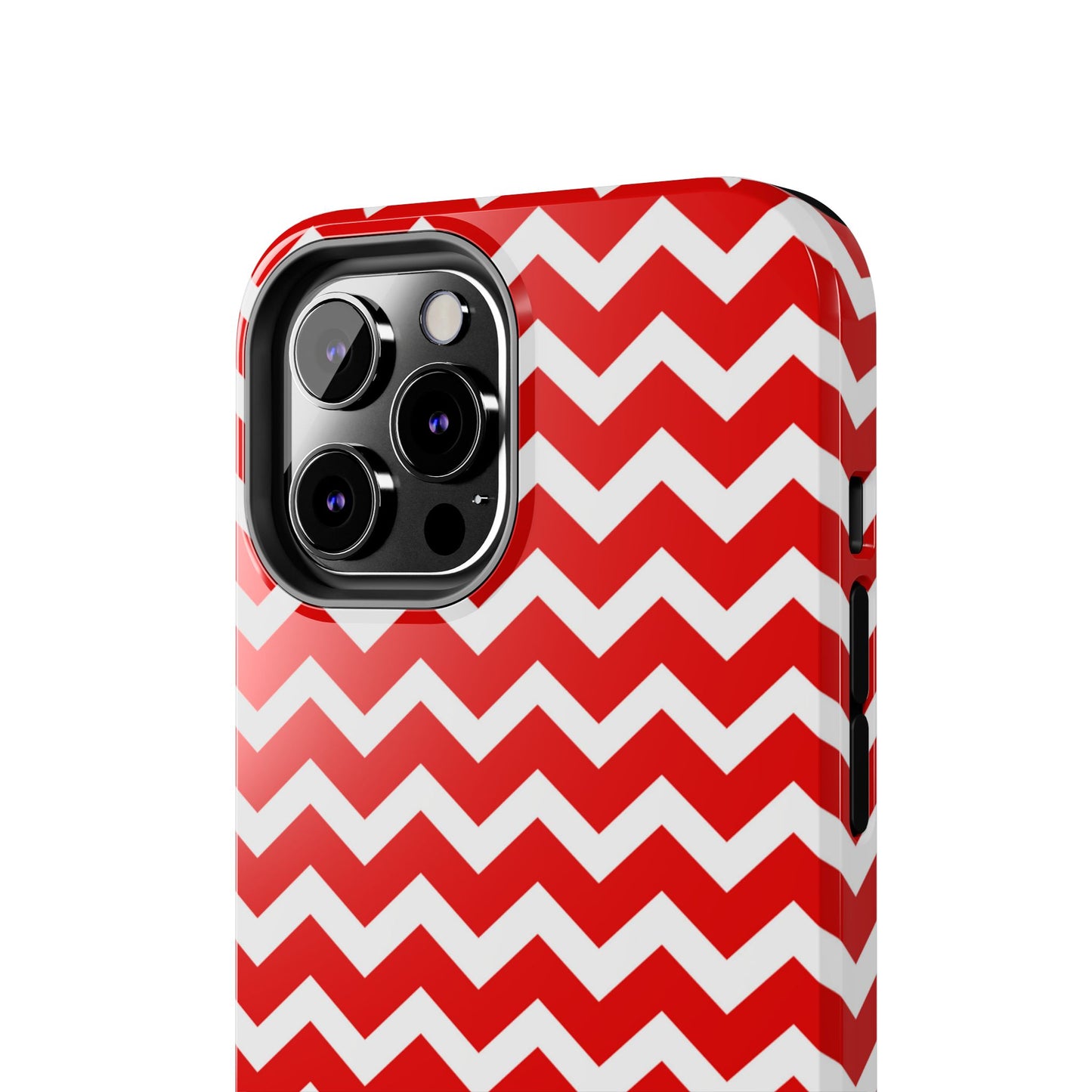 Bold Red & White Chevron – Modern Geometric iPhone Case