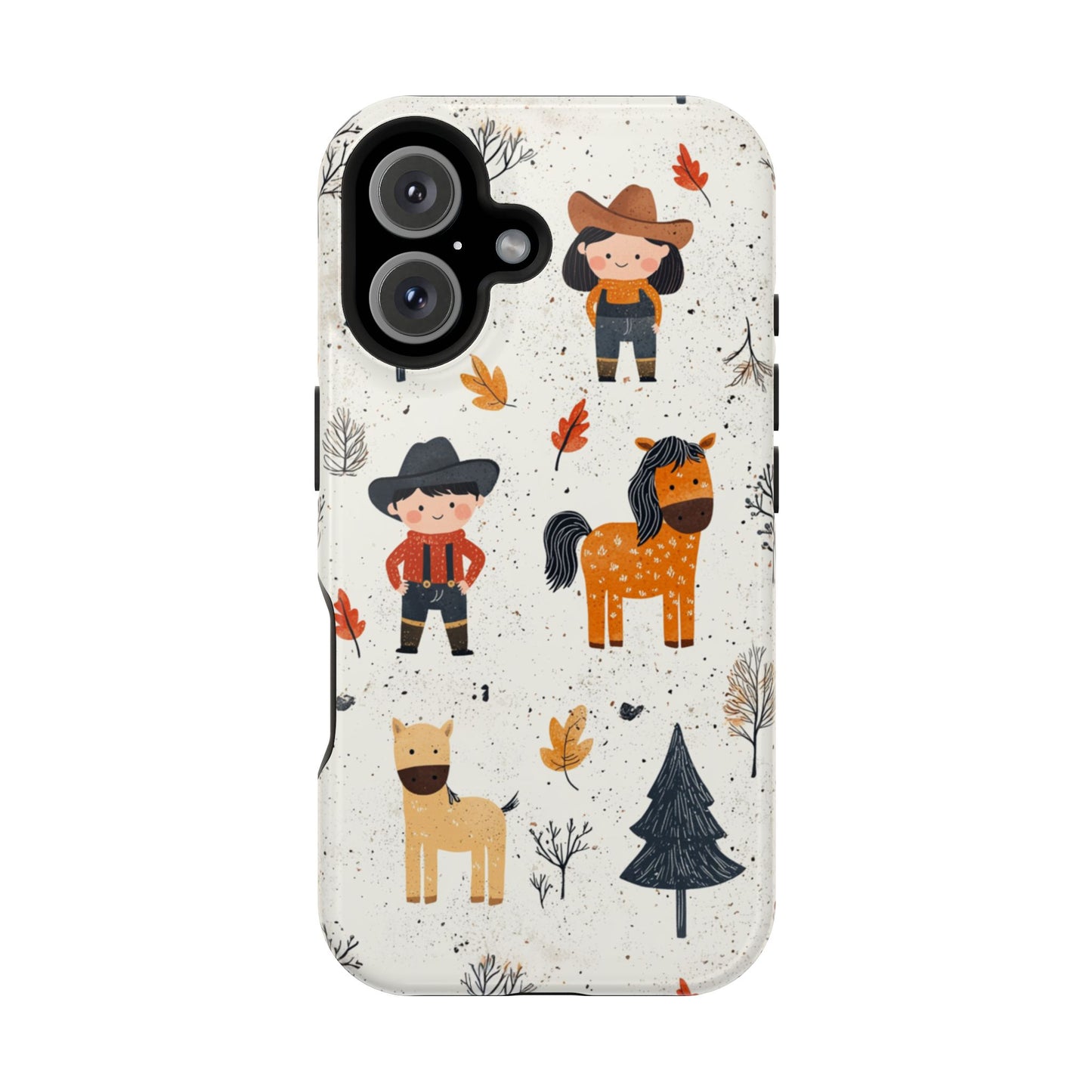 Cowboy Adventures Tough MagSafe iPhone Case – Cute Western Theme, Dual-Layer Protection