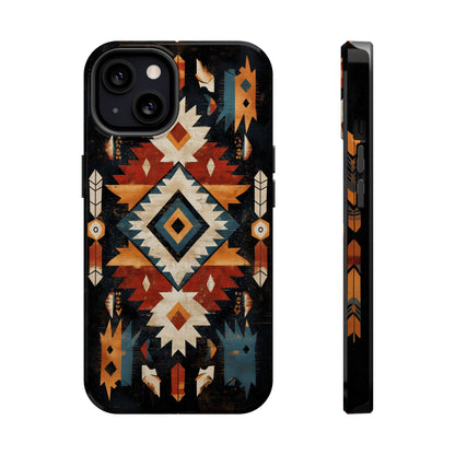 Southwestern Arrow & Diamond Tough MagSafe iPhone Case – Bold Tribal Design, Dual-Layer Protection