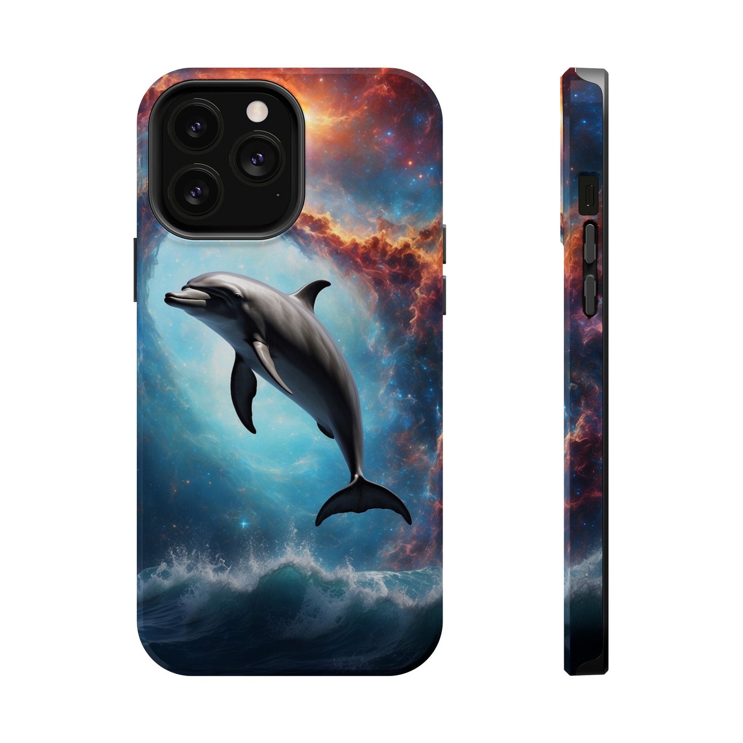 Cosmic Dolphin Space Vibes - MagSafe-Compatible Case