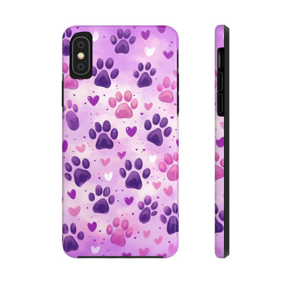 Purple Paw Print iPhone Case - Cute Pet-Themed Protective Cover