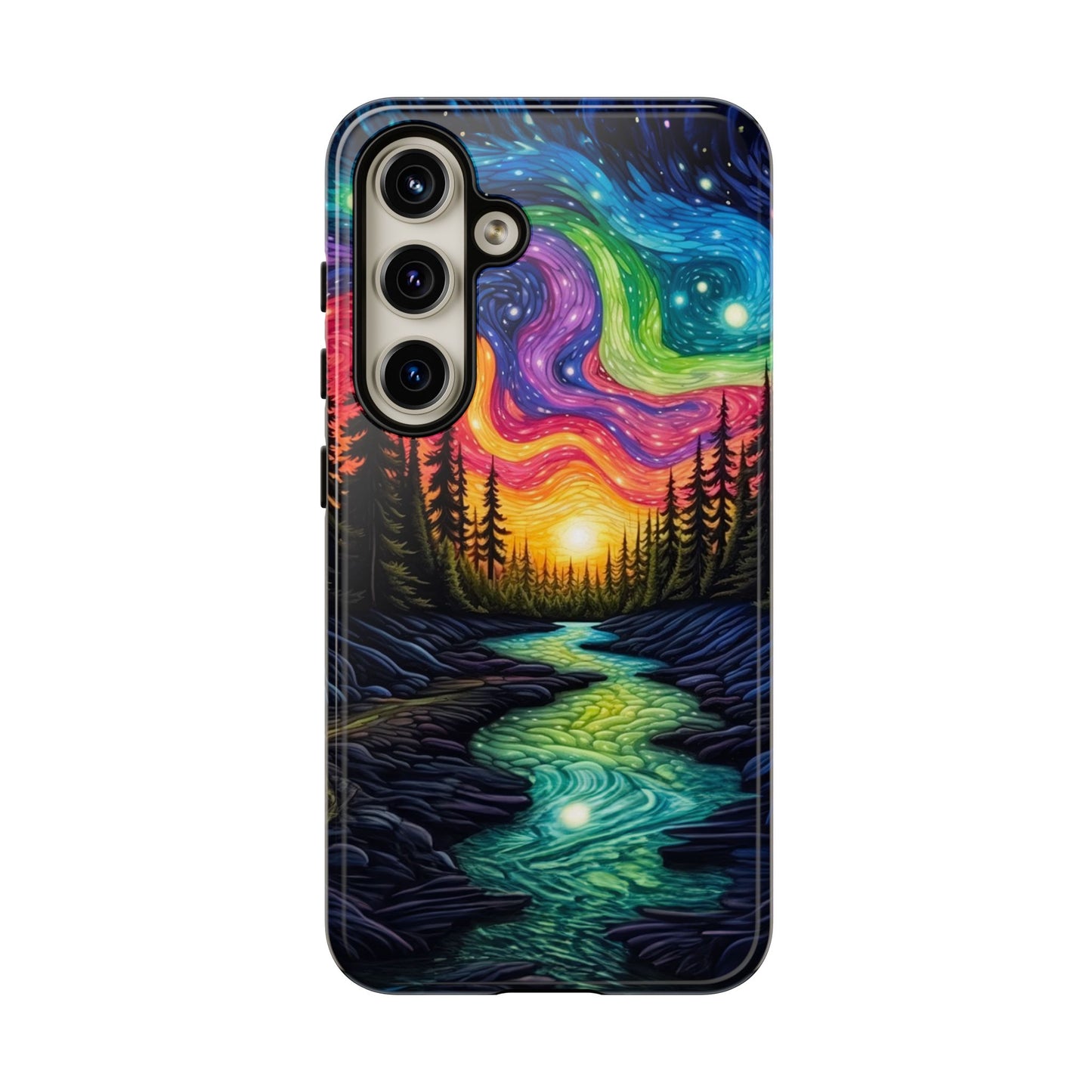 Celestial Nightscape Samsung Galaxy Case – Vibrant River and Starry Sky Design