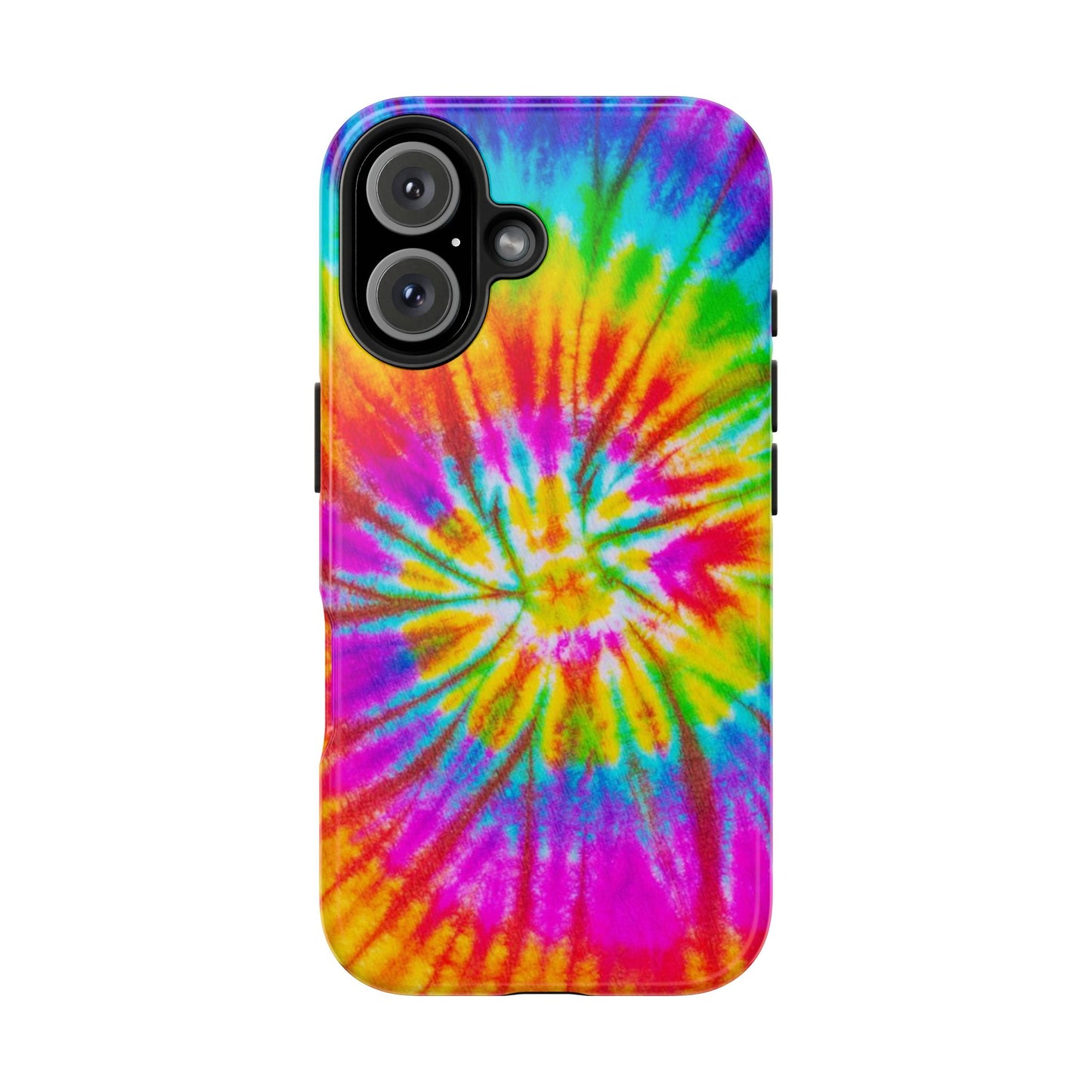 Rainbow Spiral Tie-Dye iPhone Case – Bright & Retro Design