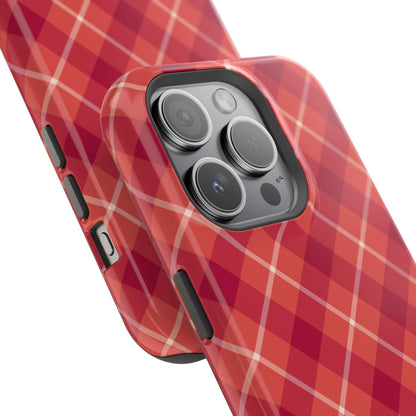 Red Plaid Crisscross – MagSafe iPhone Case