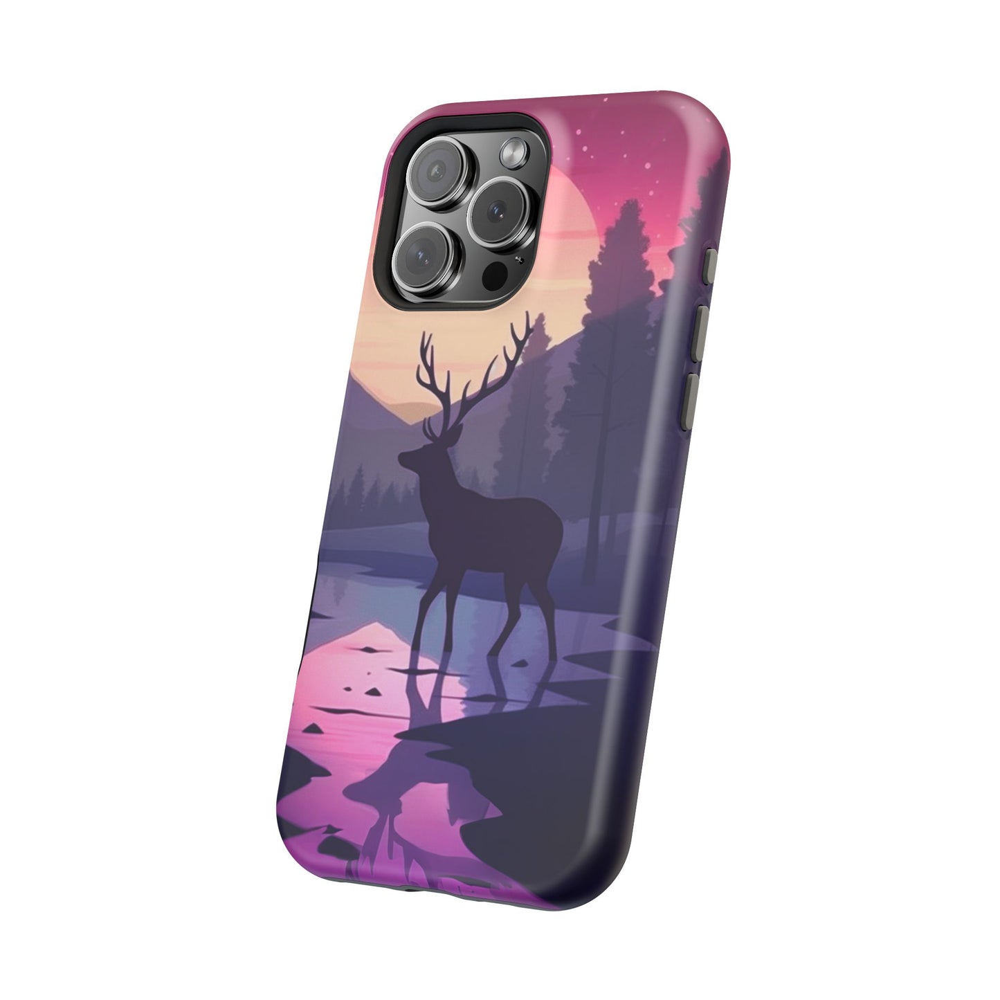 Twilight Elegance: Stag Reflection – MagSafe iPhone Case