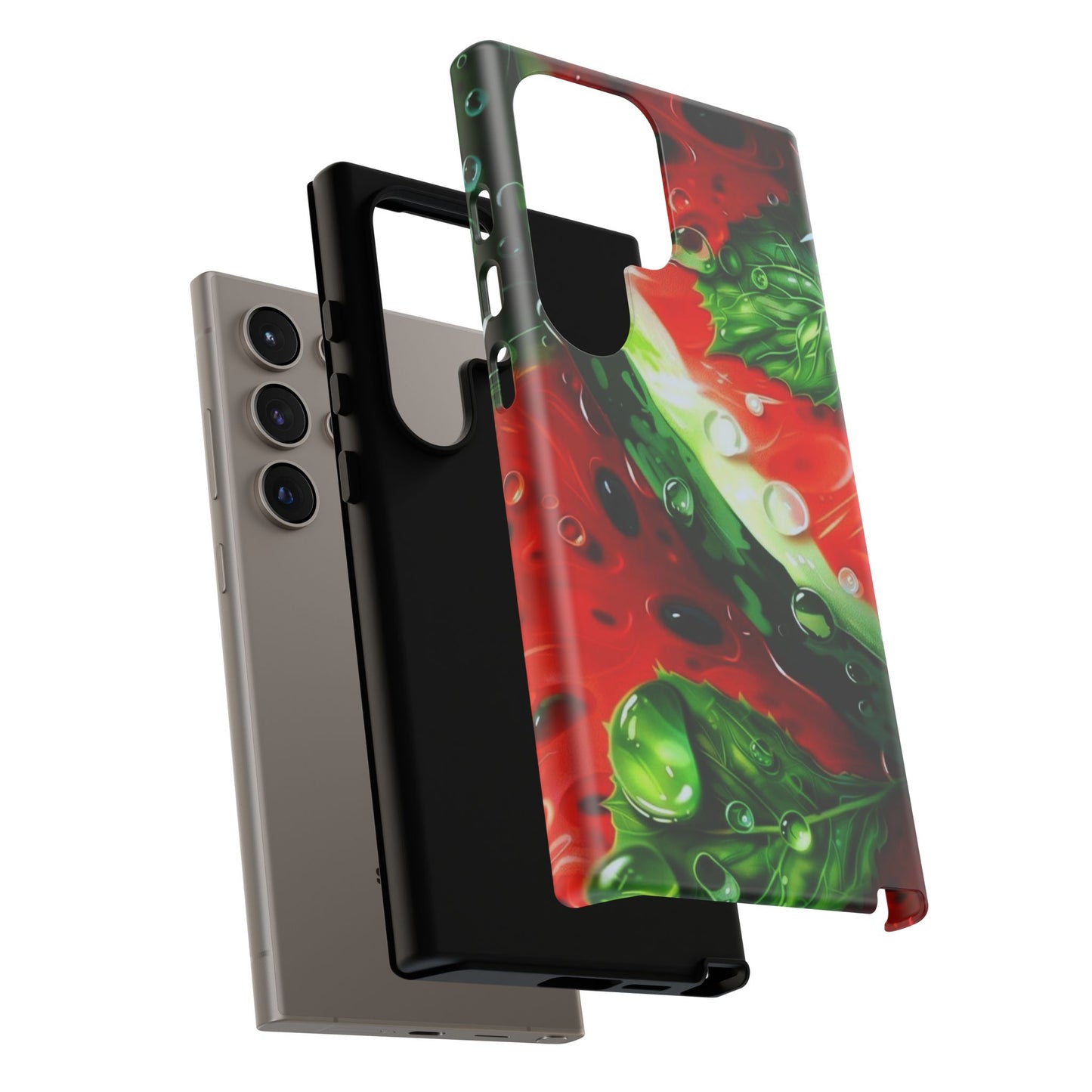 Juicy Watermelon & Mint Samsung Galaxy Case – Tough Dual-Layer, Vibrant Summer Design