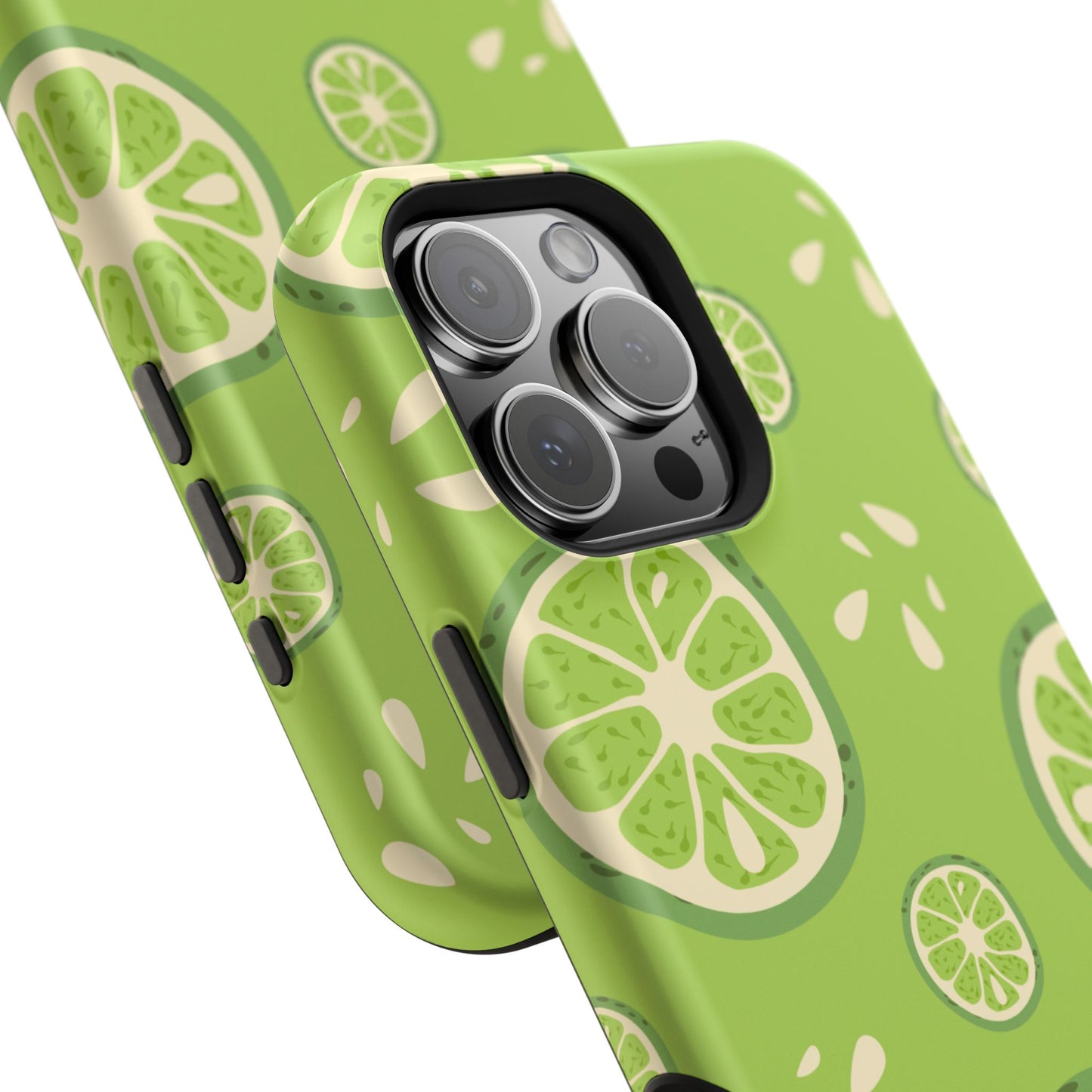 Zesty Lime Splash Tough MagSafe iPhone Case – Fresh Citrus Design, Dual-Layer Protection