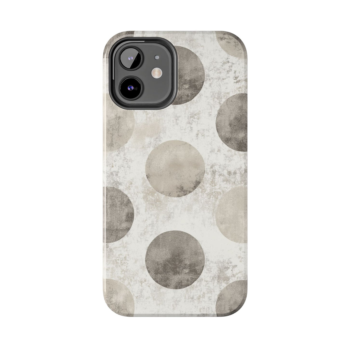 Vintage Polka Dot iPhone Case - Minimalist Neutral Protective Cover