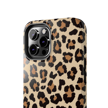 Wild Leopard Print Tough iPhone Case – Bold Animal Pattern Design with Dual-Layer Protection