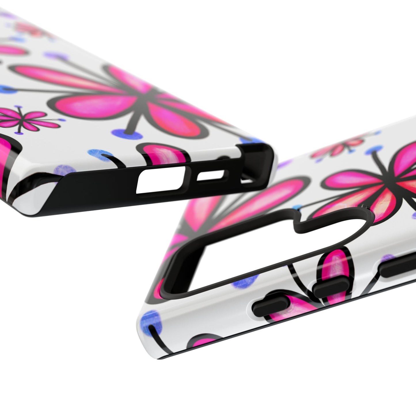 Pink Retro Bloom Samsung Galaxy Case – Ultra-Slim Design, Glossy Finish