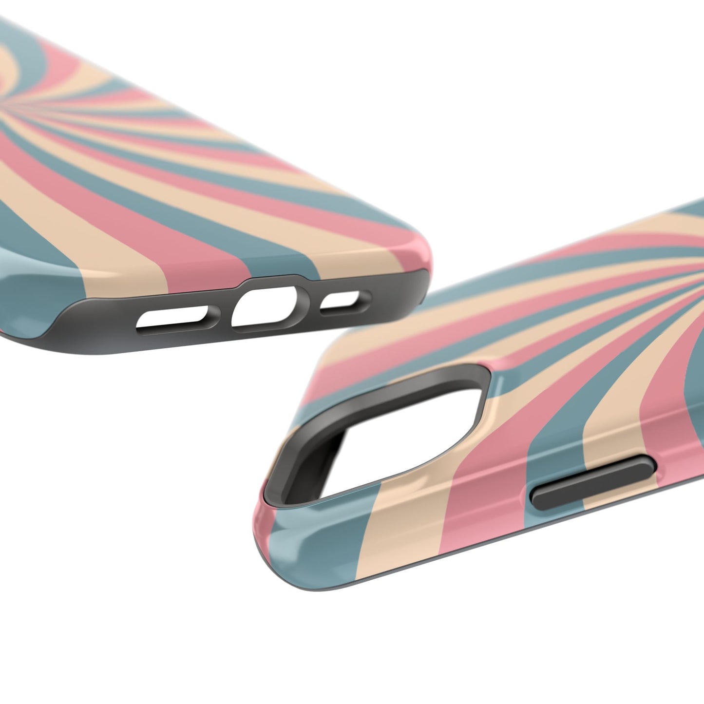 Vintage Pastel Swirl MagSafe iPhone Case – Dual-Layer Protection with 70s-Inspired Design