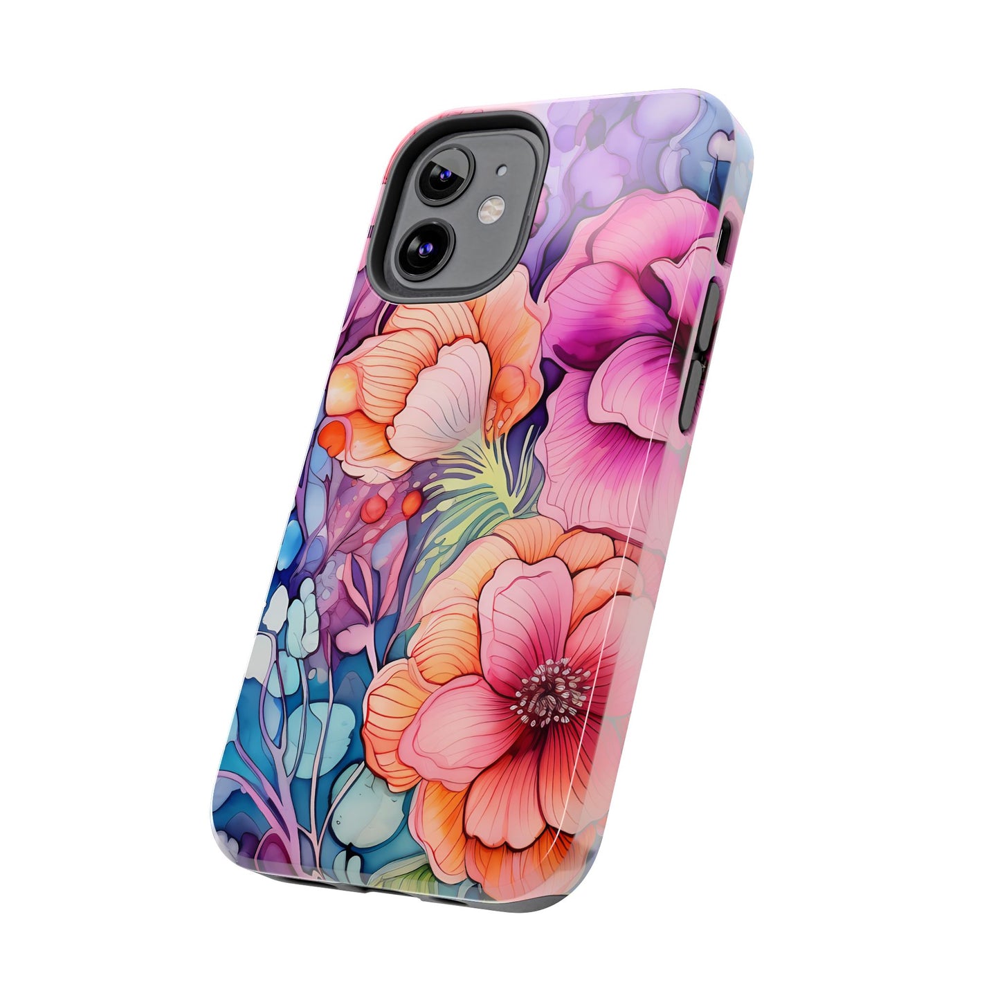 Bright Watercolor Floral Splash iPhone Series Case – Bold Artistic Design