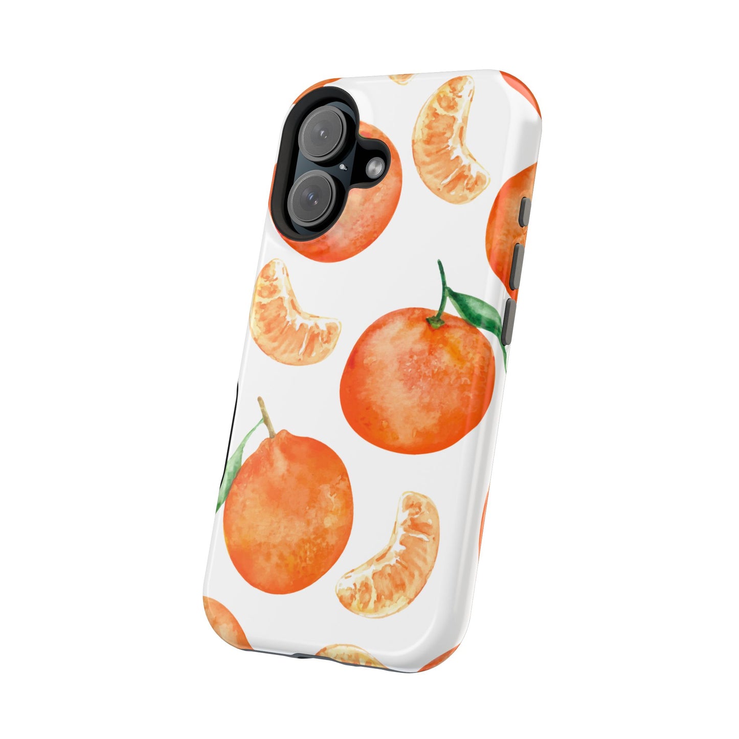 Tangerine Dreams Tough MagSafe iPhone Case – Watercolor Orange Design, Shockproof Dual Protection