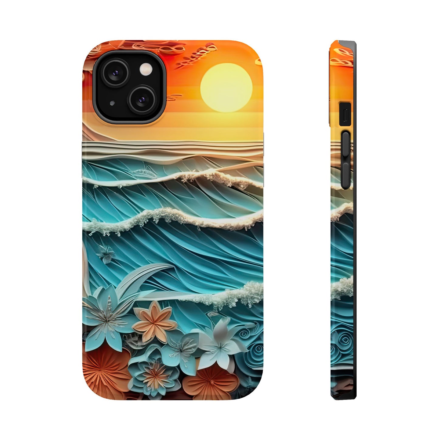 Tropical Sunset Paper Art Ocean – iPhone Series Case