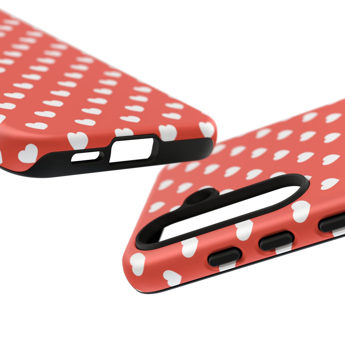 White Hearts on Red Samsung Case