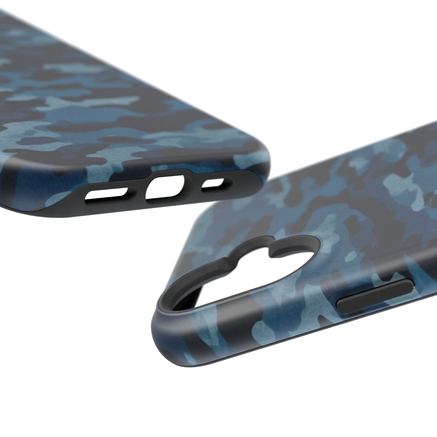 Dark Blue Camouflage – MagSafe iPhone Case with Modern Rugged Style