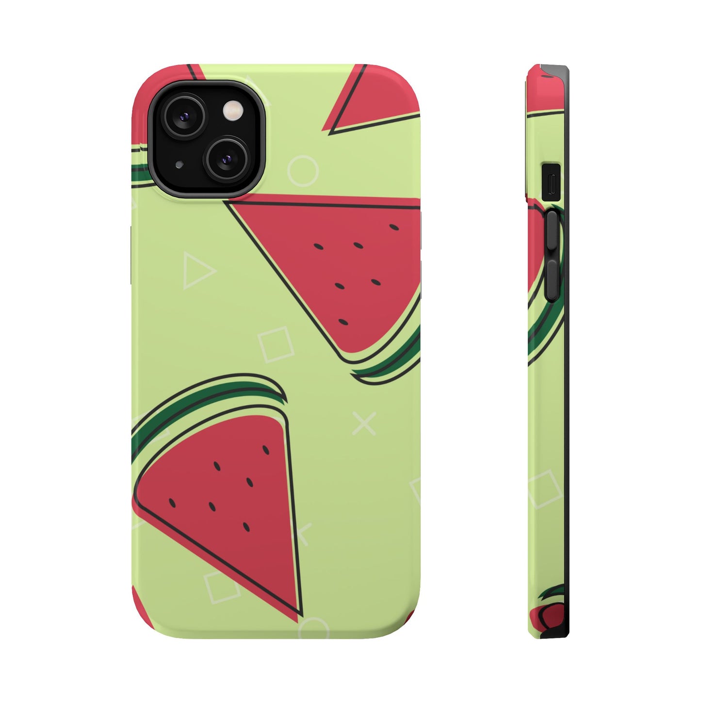 Watermelon Slice MagSafe iPhone Case – Fresh & Fun Design with Retro Geometric Pattern