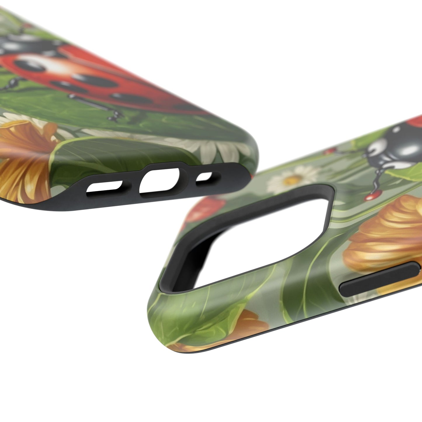 Ladybug Garden MagSafe iPhone Case – Whimsical Floral Design