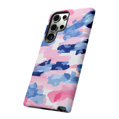 Samsung Galaxy Case: Dynamic Pink & Navy Brushstroke Art