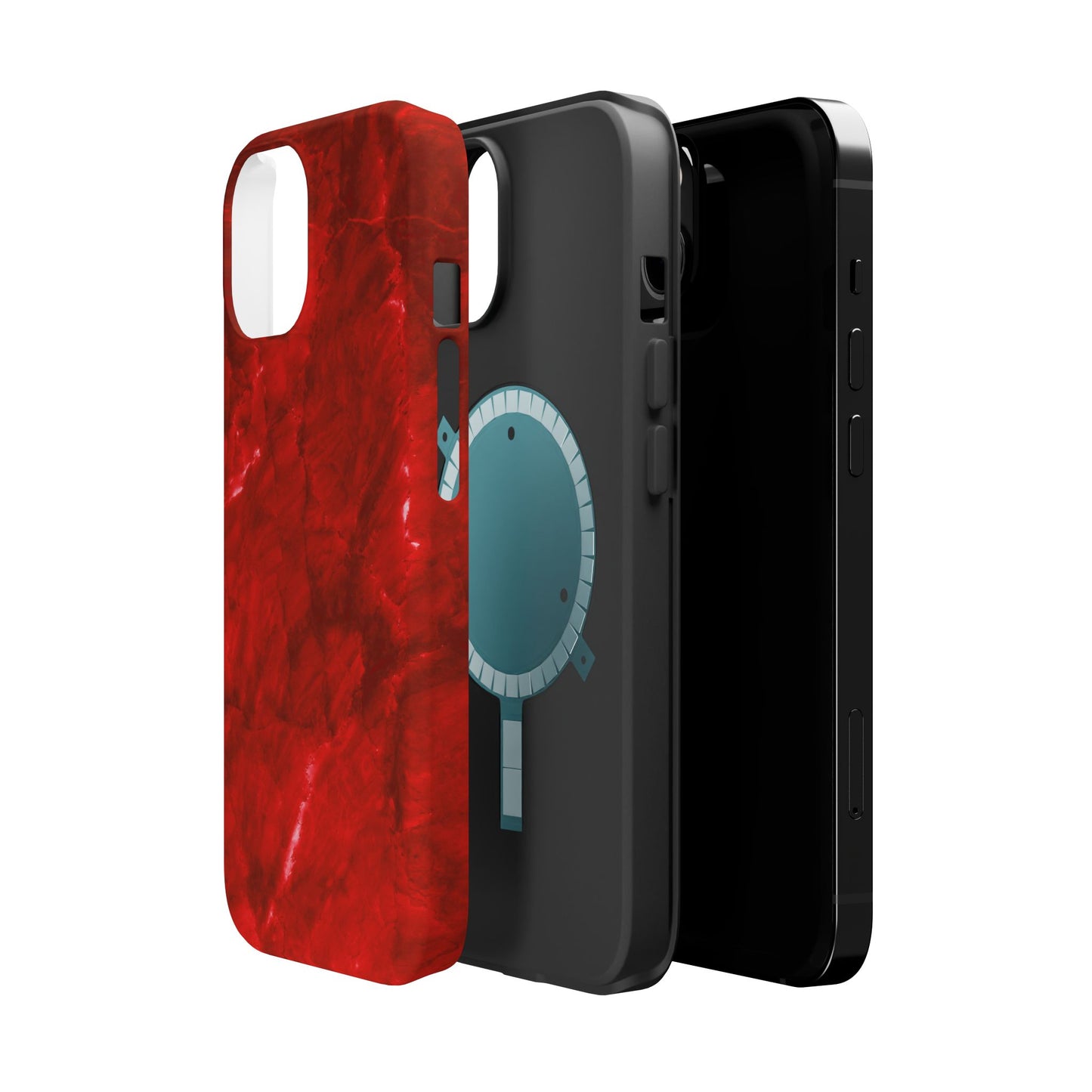 Bold Red Marble MagSafe iPhone Case – Luxe Design Meets Magnetic Precision