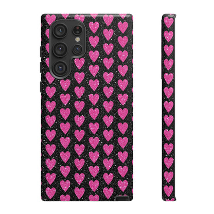 Glitter Pink Hearts Samsung Galaxy Case