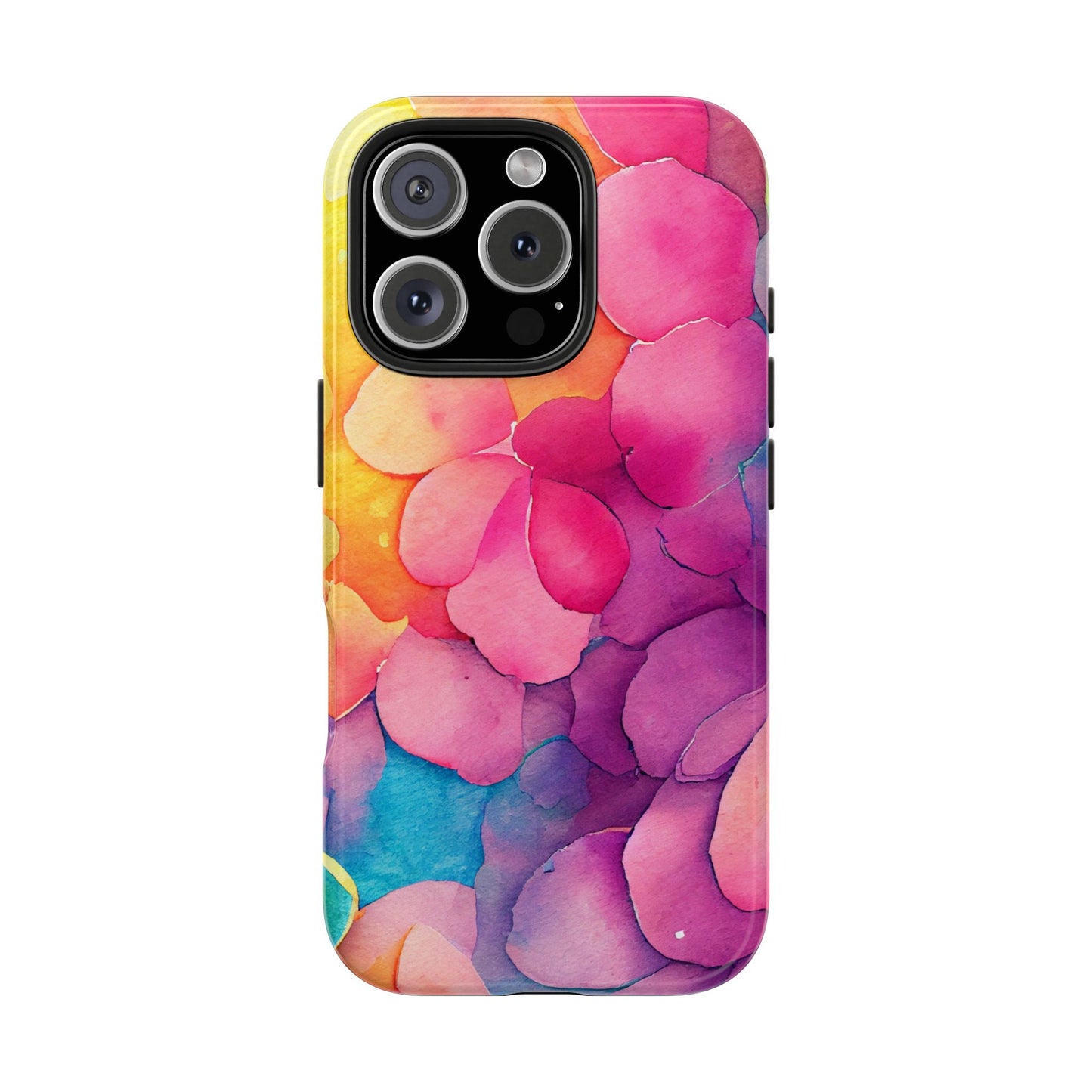 Sunset Petals Watercolor iPhone Case – Slim Design, Glossy Finish