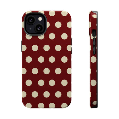 Classic Red & Cream Polka Dots - MagSafe iPhone Case