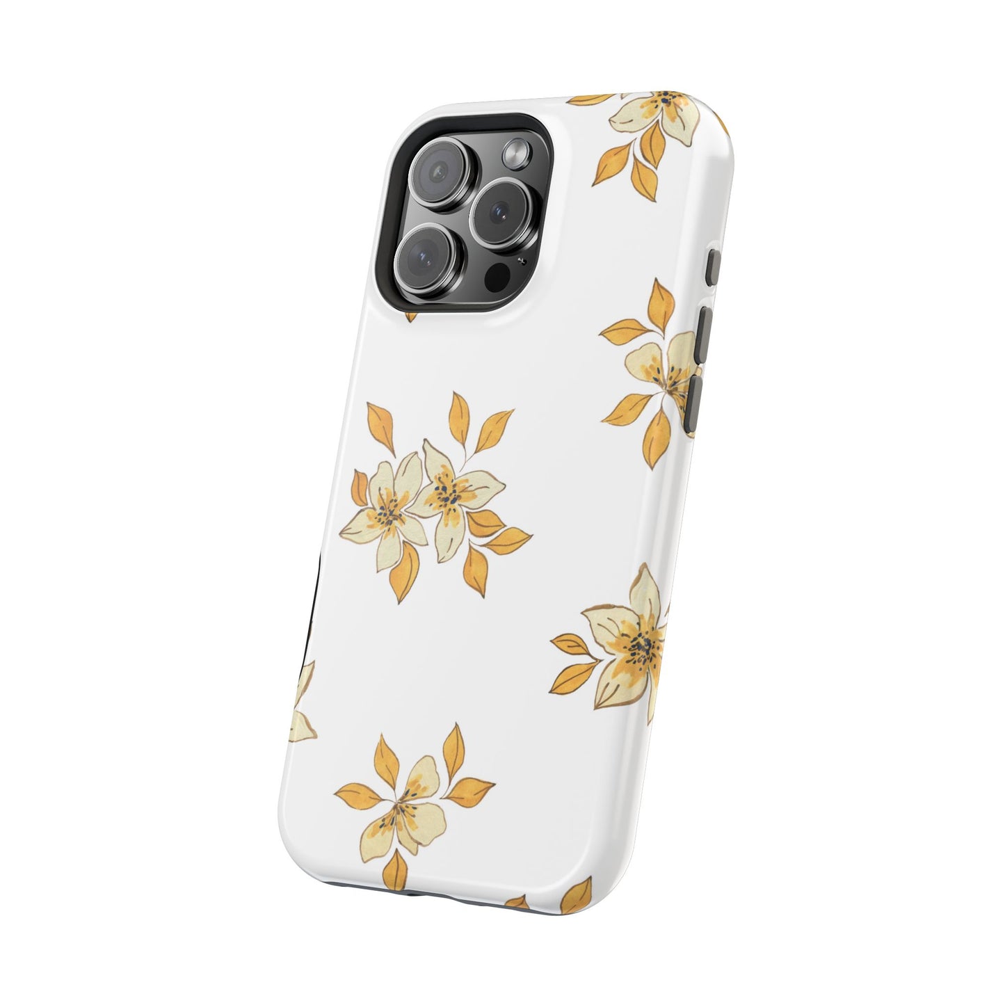 Delicate Yellow Blossom MagSafe iPhone Case – Minimalist Floral Design with Matte Finish