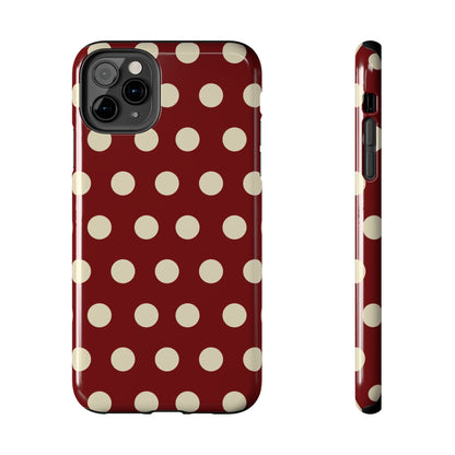 Classic Red & Cream Polka Dots - iPhone Case