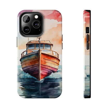 Sunset Sail Watercolor Boat – iPhone Series Case