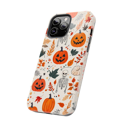 Halloween Pumpkin & Skeleton iPhone Case – Spooky Autumn Design