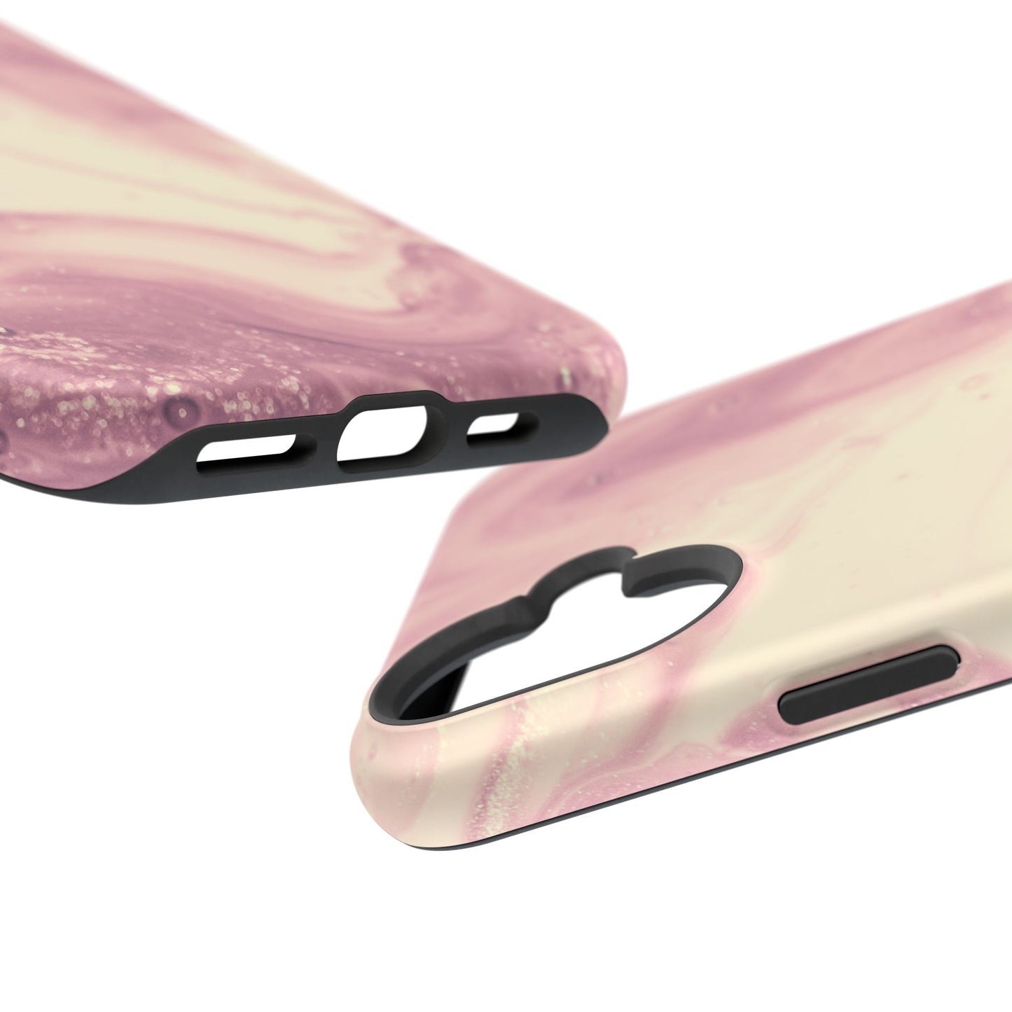 Blush Marble Glow – MagSafe Case with Pink & Rose Gold Marble Design