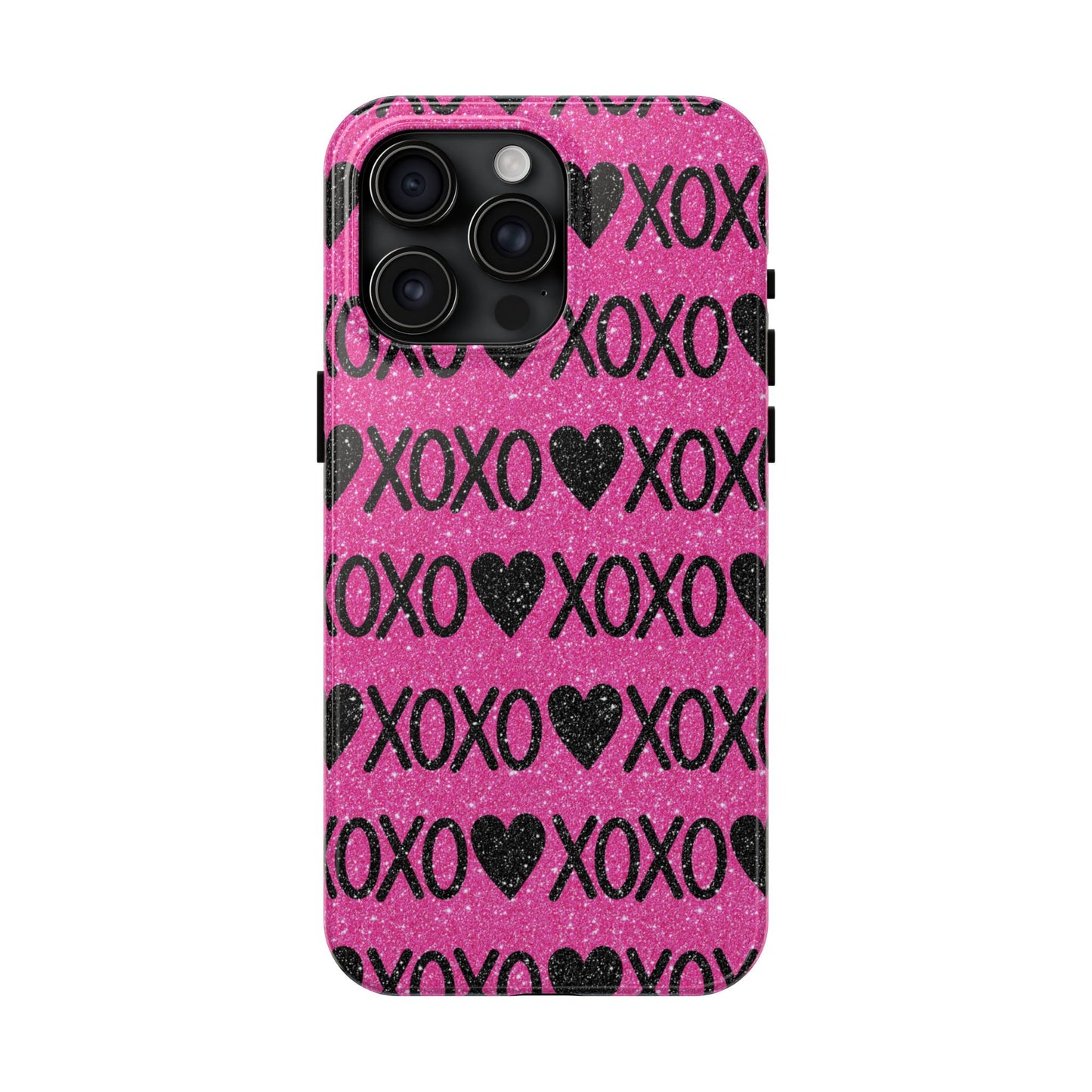 XOXO Glitter Hearts iPhone Case