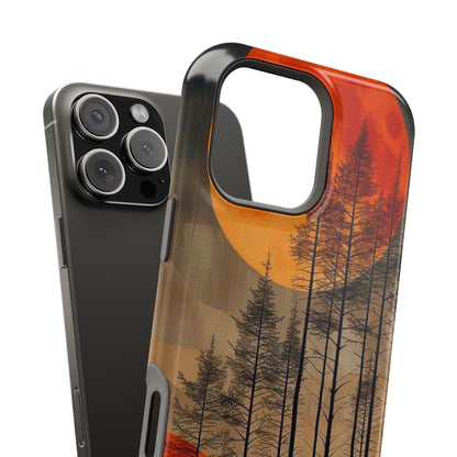 Moody Forest Moonrise MagSafe iPhone Case – Dark Landscape Design, Dual-Layer Protection