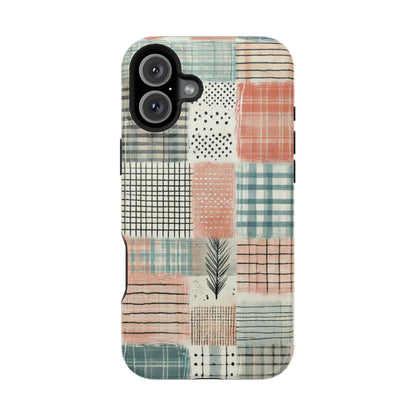 Rustic Patchwork MagSafe iPhone Case | Farmhouse Style & Shockproof