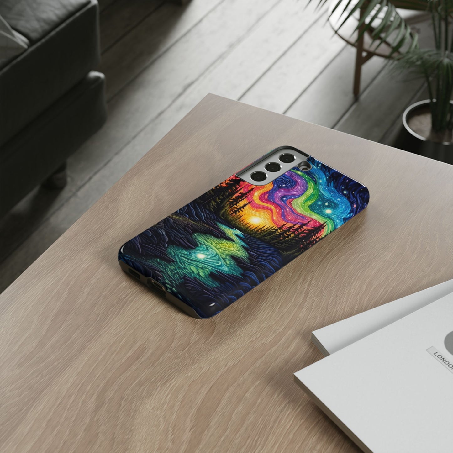 Celestial Nightscape Samsung Galaxy Case – Vibrant River and Starry Sky Design