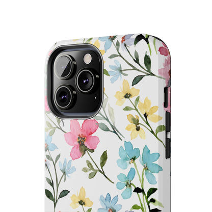 Watercolor Floral Bliss – iPhone Series Case with Pastel Flower Design