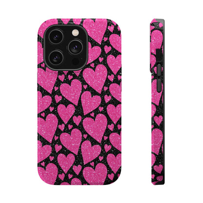 Glitter Hearts MagSafe iPhone Case