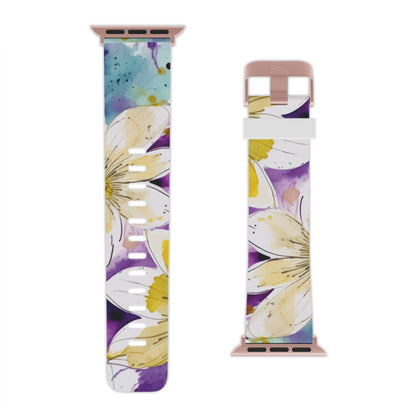 Abstract Floral Watercolor Splash Apple Watch Band