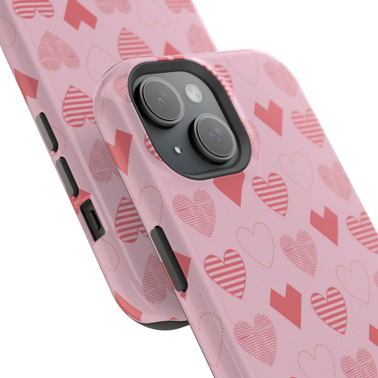 Striped Hearts MagSafe iPhone Case