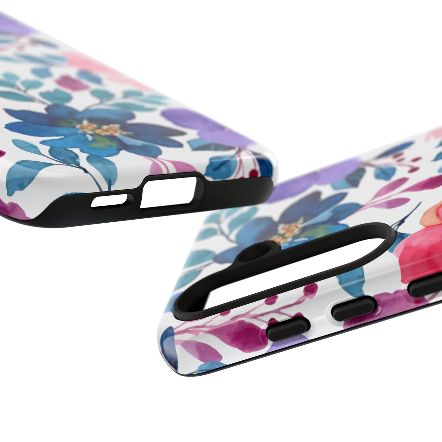 Mystic Bloom – Samsung Galaxy Case with Blue & Pink Watercolor Florals