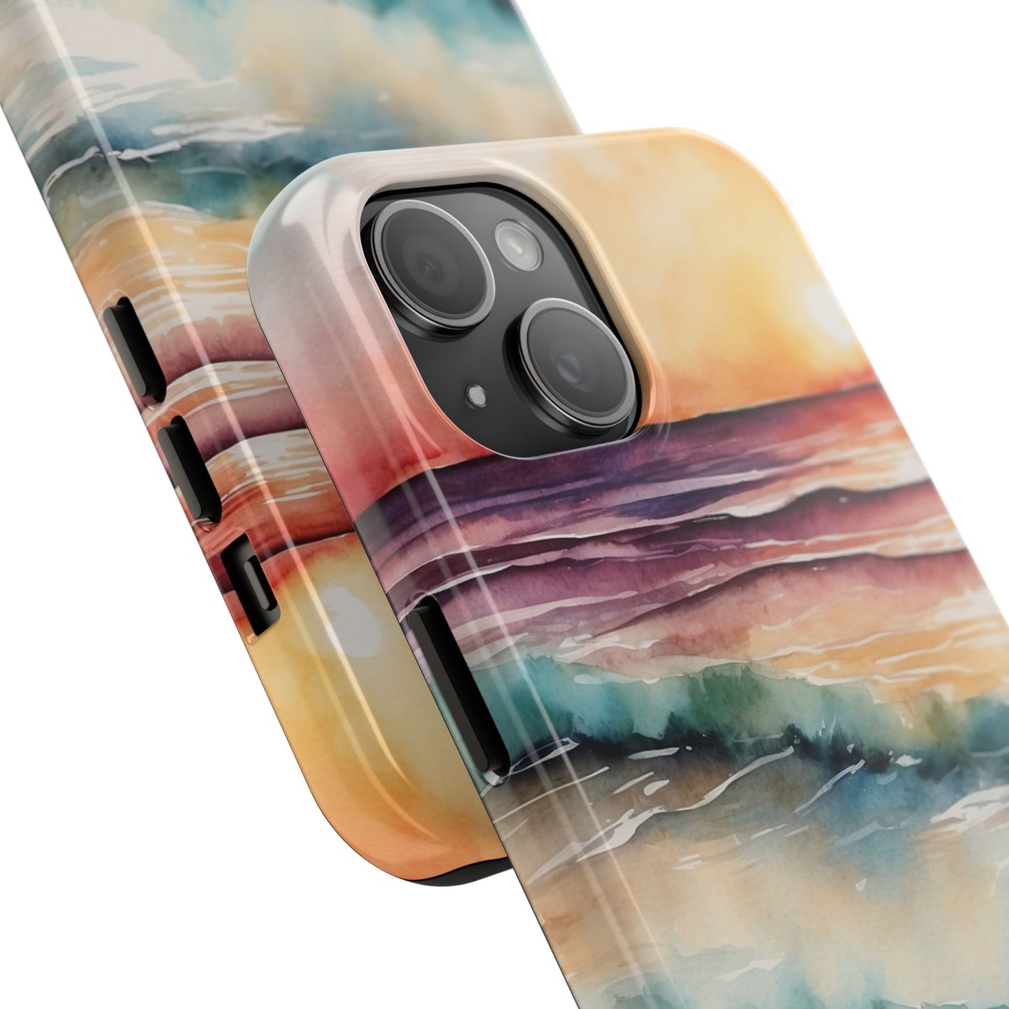 Sunset Waves iPhone Case – Vibrant Watercolor Design