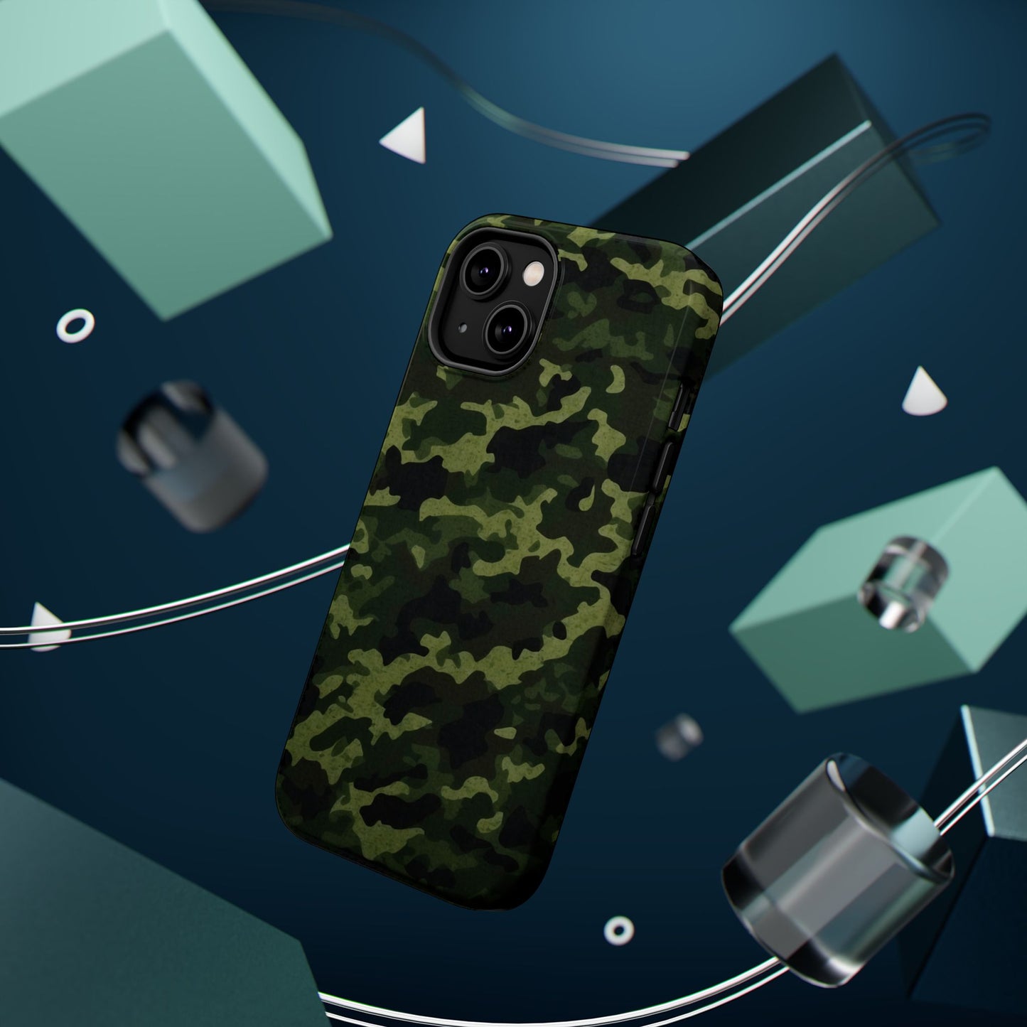 Dark Green Camouflage – MagSafe iPhone Case, Slim and Drop-Resistant